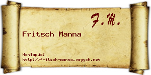 Fritsch Manna névjegykártya